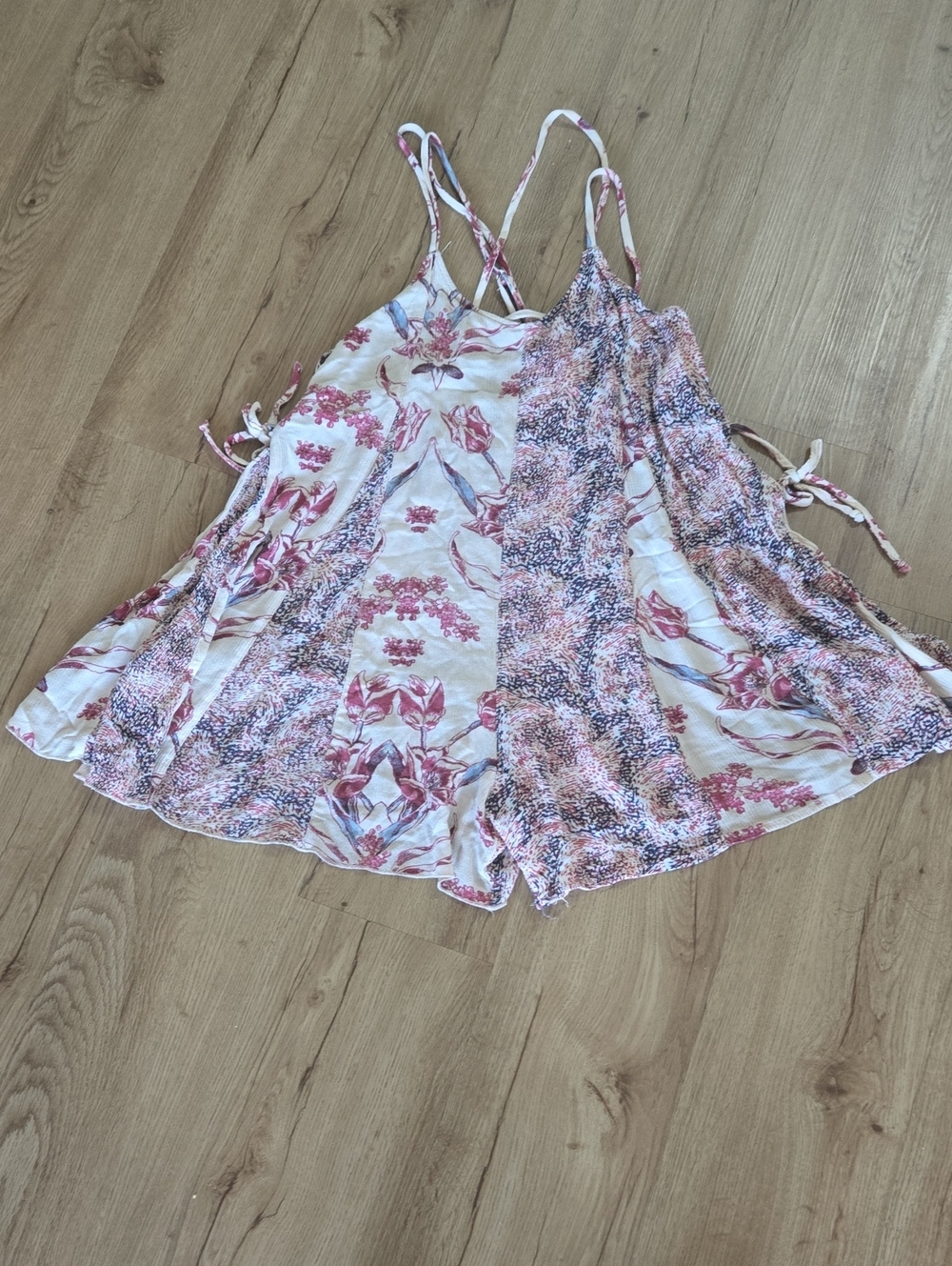 Free People Floral Pink & Cream Strappy Camisole